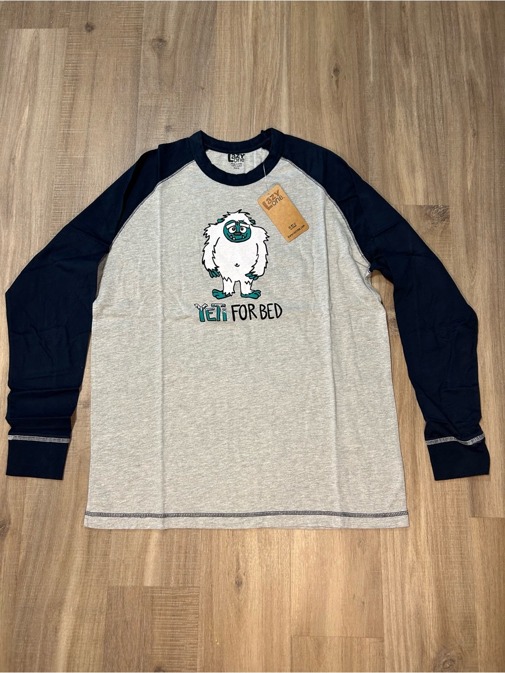 Lazy One Heather Gray & Navy Yeti  Sleep Tee